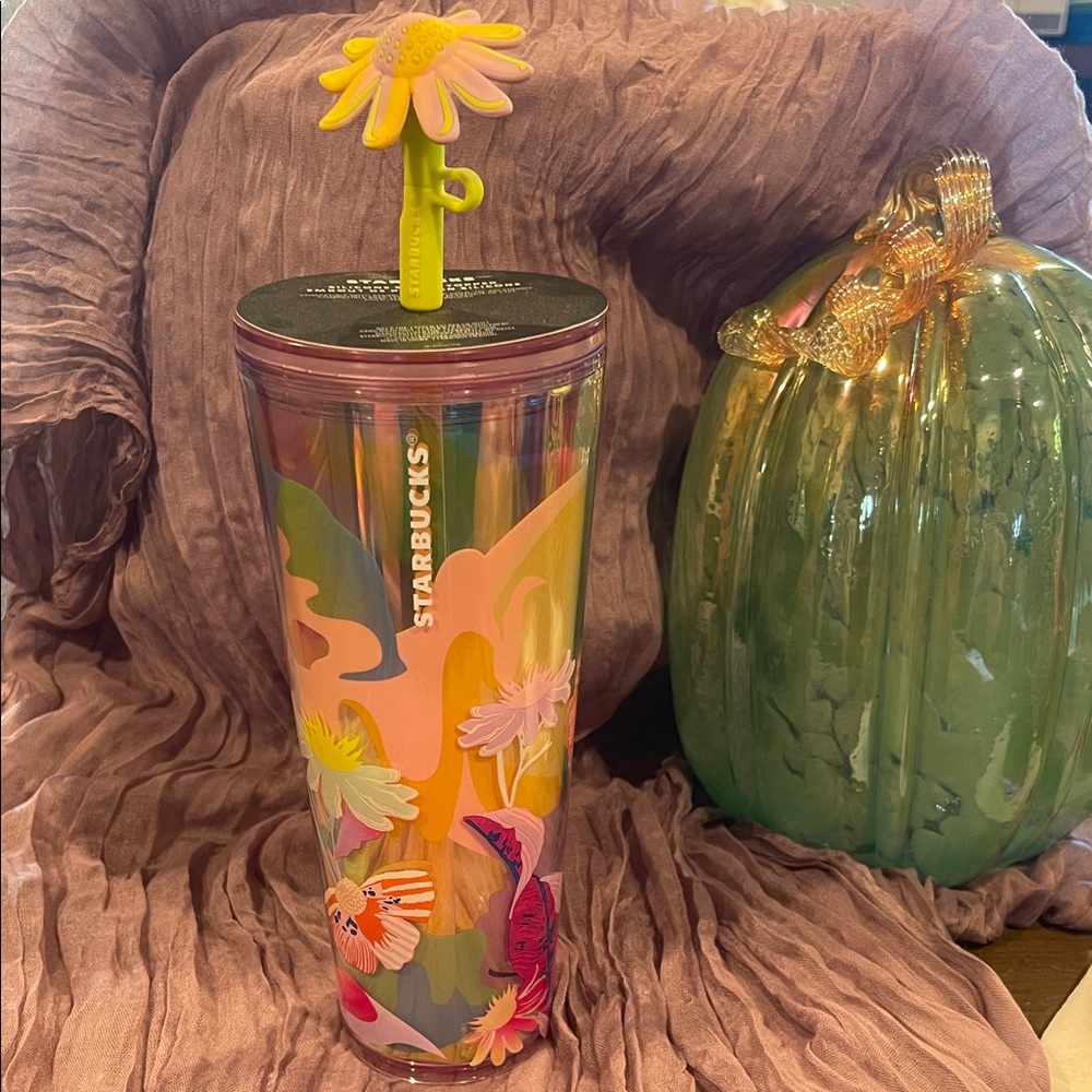 Starbucks Multicolor Floral Tumbler with Straw